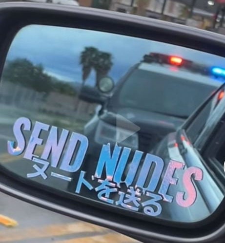 Send Nudes Decal sticker 2x5 inches Holographic White 2 Pack